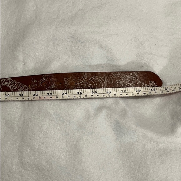 Diesel Y2K Brown Leather Statement Belt Made in Italy 90 cm - Picture 14 of 15